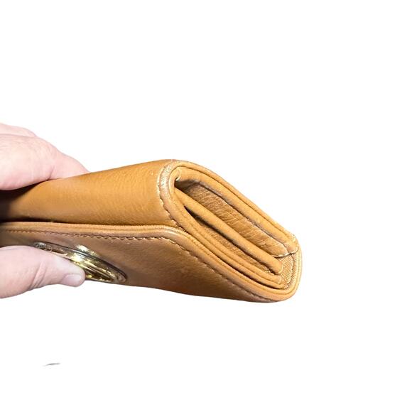 Michael Kors Fulton Flap Continental Leather Wallet Luggage - Picture 8 of 11